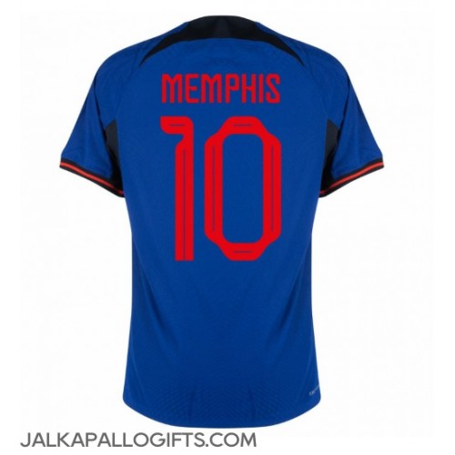Alankomaat Memphis Depay #10 Vieraspaita MM-kisat 2022 Lyhythihainen